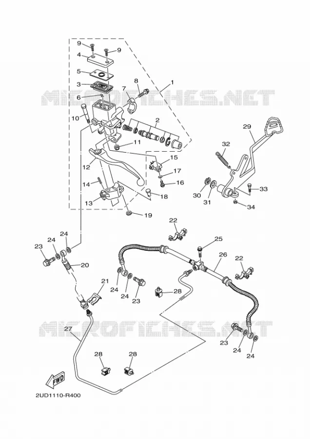 REMPOMP ACHTER Yamaha QUAD 700 2020 GRIZZLY  YFM700FWAD