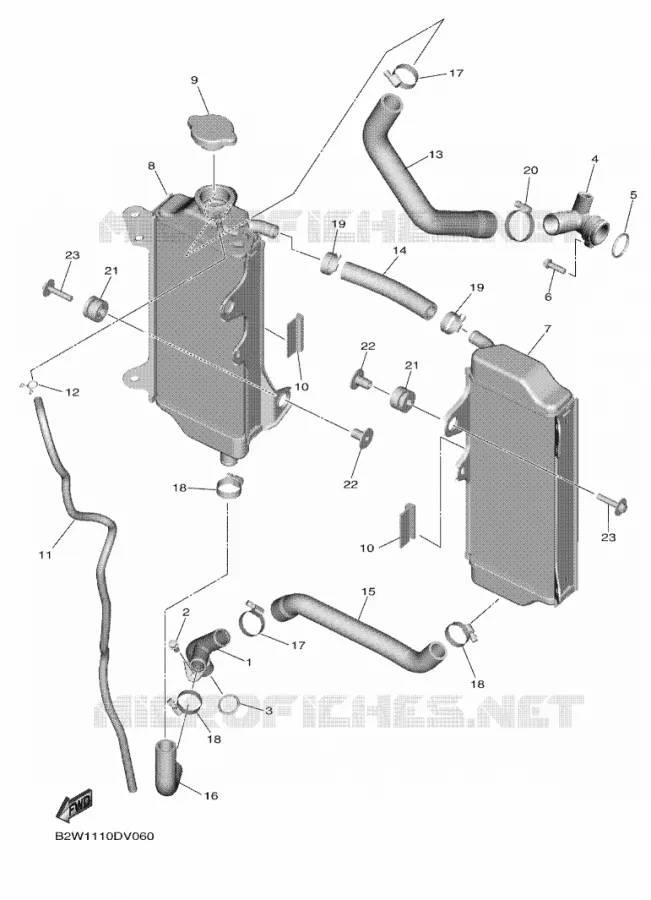 RADIATEUR / SLANG Yamaha MOTO 450 2021 YZF  YZ450F