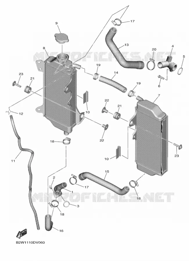RADIATEUR / SLANG Yamaha MOTO 450 2021 YZF  YZ450F
