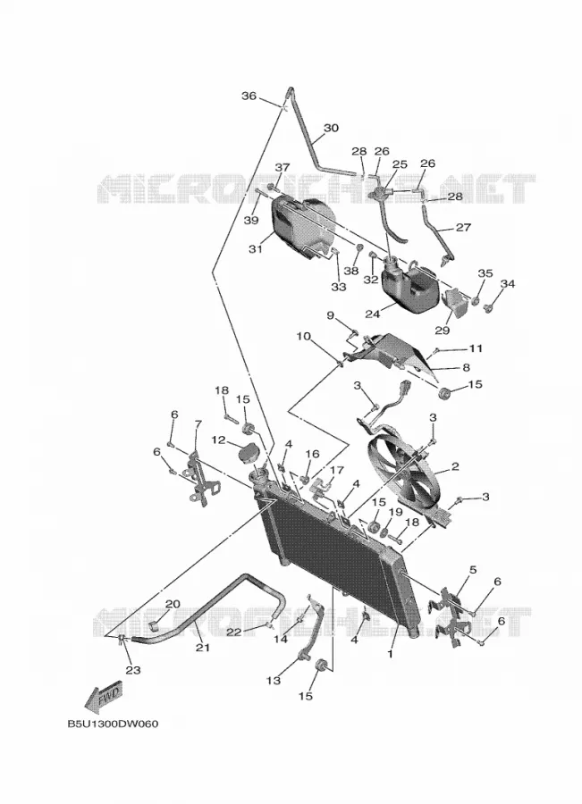 RADIATEUR / SLANG Yamaha MOTO 900 2021 TRACER  MTT890D