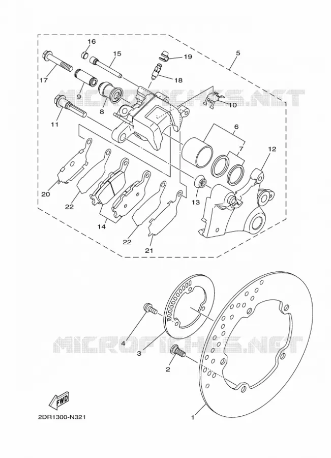 REMKLAUW ACHTER Yamaha MOTO 700 2021 MT  MTN690