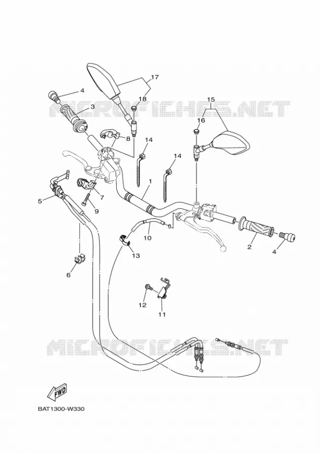 STUUR / KABEL Yamaha MOTO 700 2021 MT  MTN690