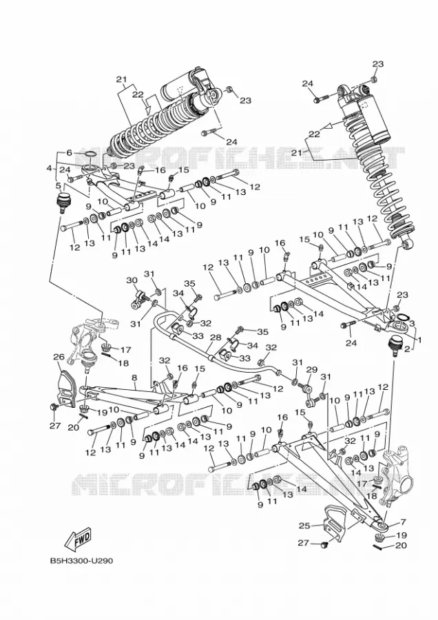 OPHANGING / WIEL VOOR Yamaha SIDE BY SIDE 1000 2021 YXZ  YXZ1000E
