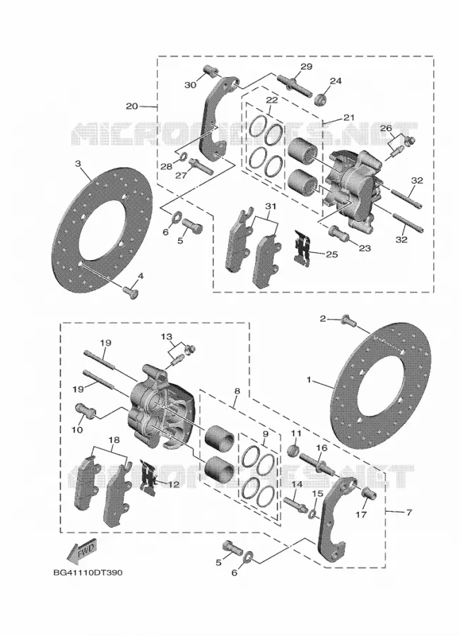 REMKLAUW VOOR Yamaha SIDE BY SIDE 850 2021 WOLVERINE  YXF850E/YXF85WPAM