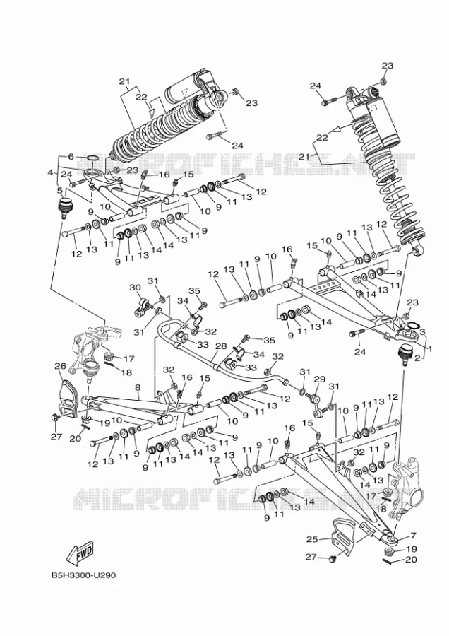 OPHANGING / WIEL VOOR Yamaha SIDE BY SIDE 1000 2021 YXZ  YXZ1000ETS/YXZ1000ET