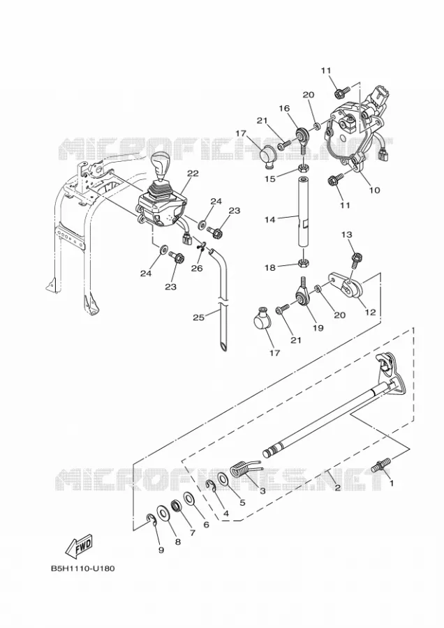 SCHAKEL STANG / PEDAAL Yamaha SIDE BY SIDE 1000 2021 YXZ  YXZ1000ET