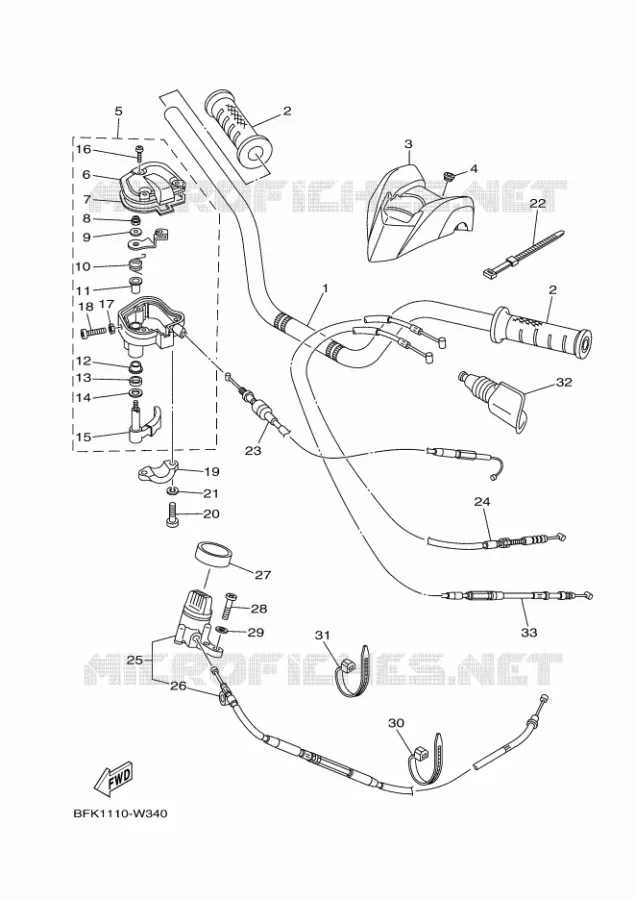 STUUR / KABEL Yamaha QUAD 700 2021 RAPTOR  YFM700R