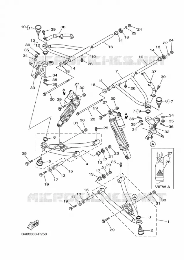OPHANGING / WIEL VOOR Yamaha QUAD 700 2021 RAPTOR  YFM700R