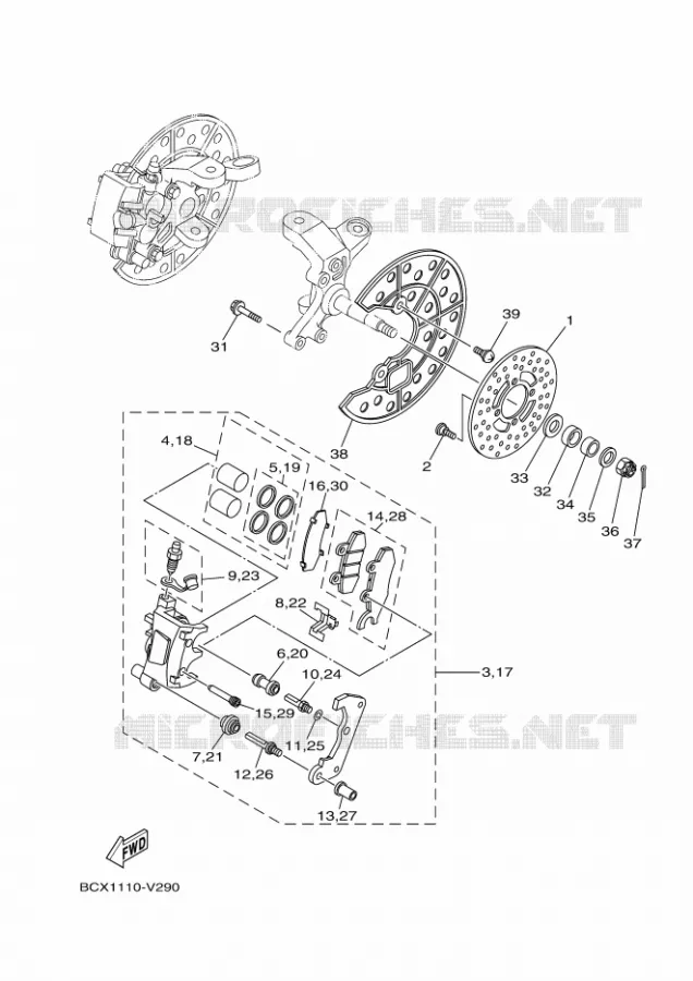 REMKLAUW VOOR Yamaha QUAD 700 2021 RAPTOR  YFM700R