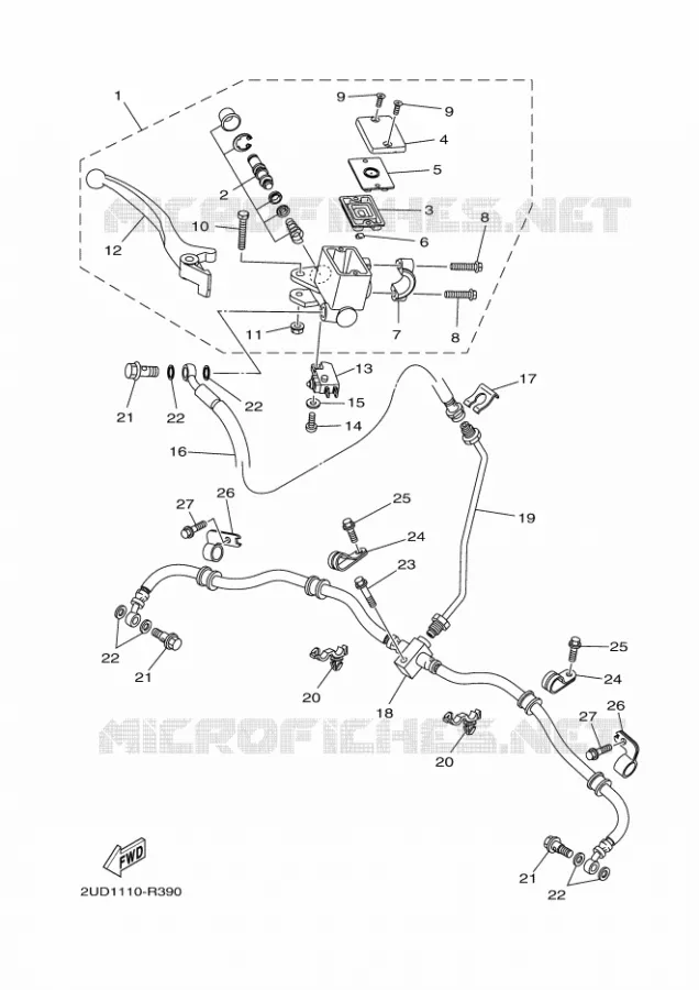 REMPOMP VOOR Yamaha QUAD 700 2021 GRIZZLY  YFM700FWAD