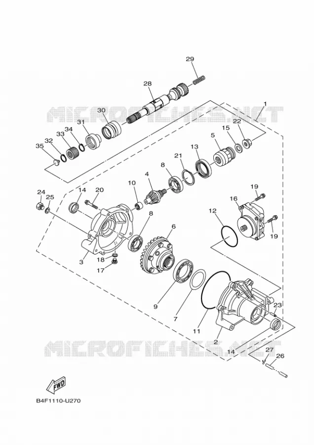 DIFFERENTIEEL VOOR Yamaha QUAD 700 2021 GRIZZLY  YFM700FWAD