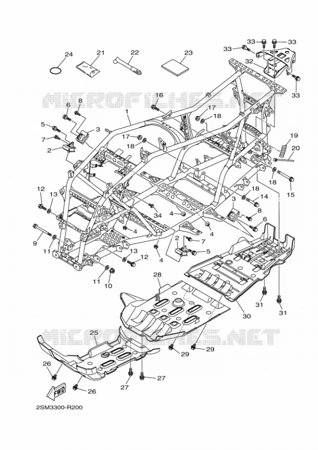FRAME Yamaha QUAD 700 2021 KODIAK  YFM700FWBD