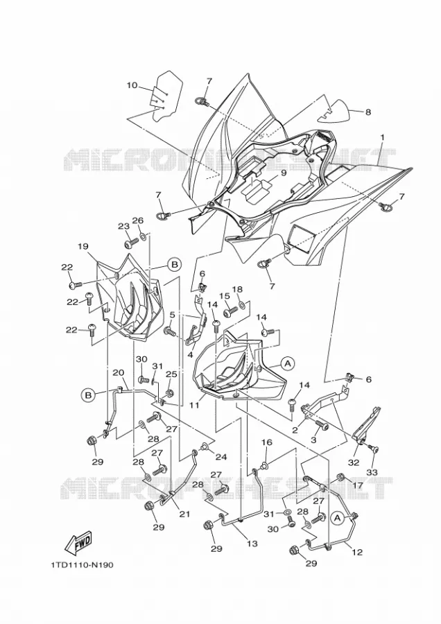 ACHTERSPATBORD  Yamaha QUAD 450 2021 YFZ  YFZ450R