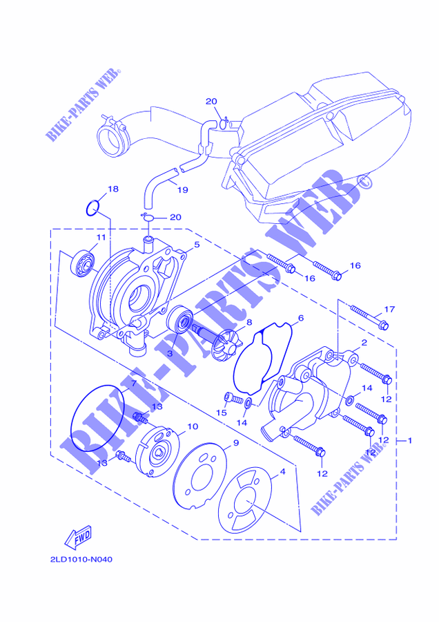 WATERPOMP / SLANGEN voor Yamaha MAJESTY S 125 2014