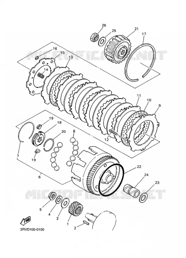 STARTMOTOR KOPPELINGS Yamaha MOTO 80 2008 PW  PW80