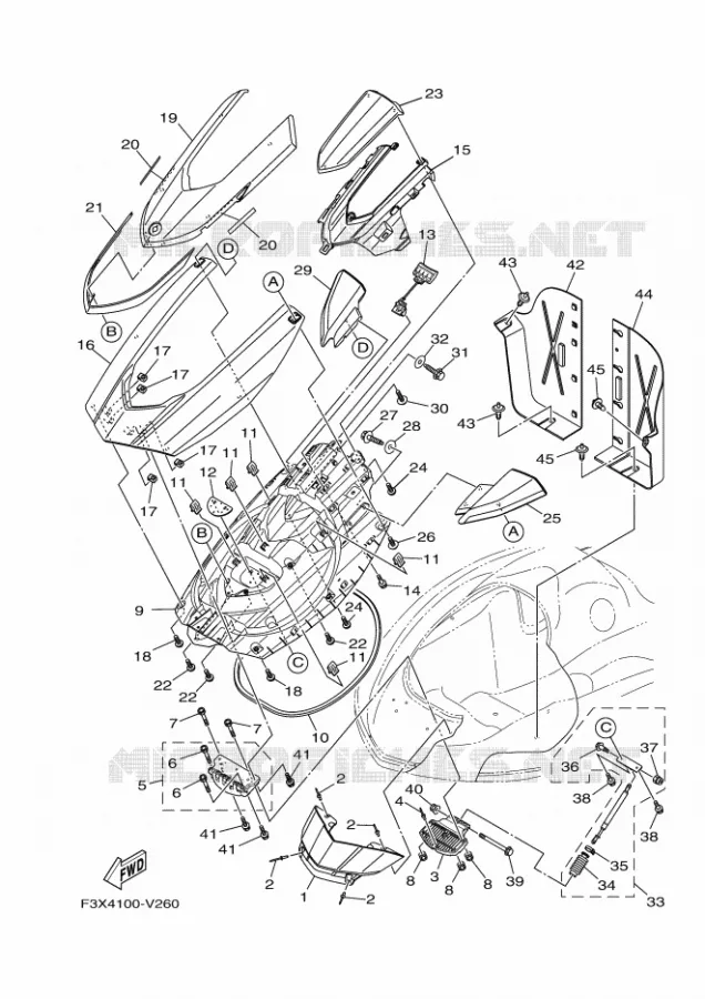 ENGINE HATCH 2 Yamaha Waverunner 1800 2021 FX  FC1800B-W