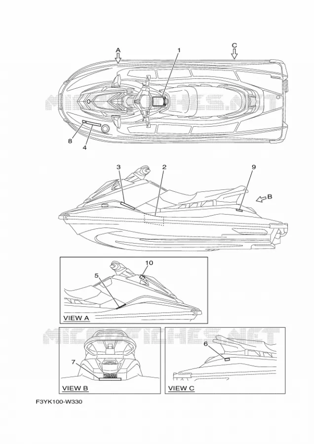 LABEL Yamaha Waverunner 1050 2021 EX  EX1050A-W