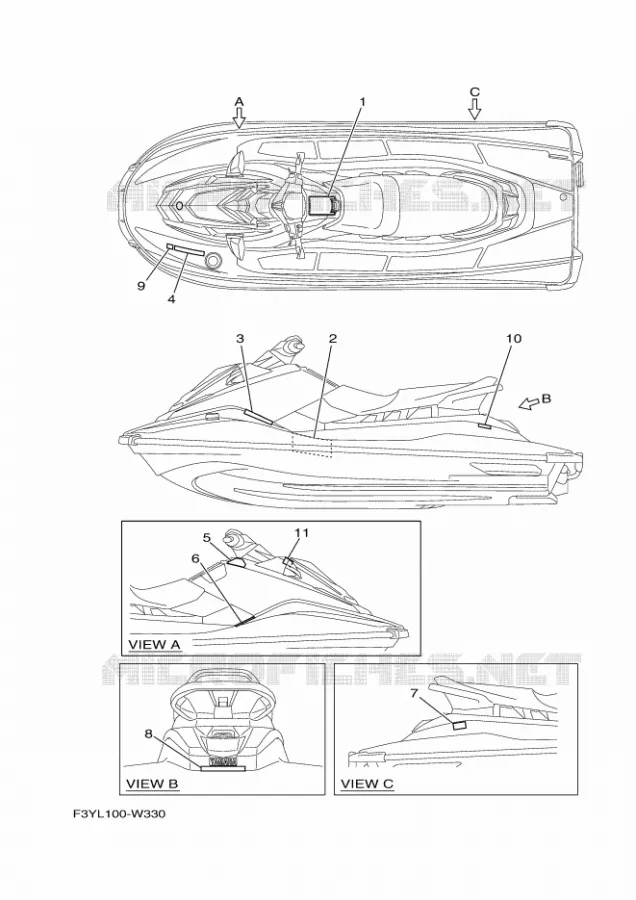 LABEL Yamaha Waverunner 1050 2021 EX  EX1050B-W