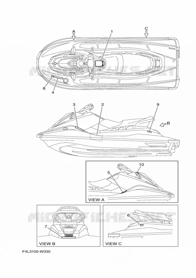 LABEL Yamaha WAVERUNNER 1050 2021 EXR  ER1050-W
