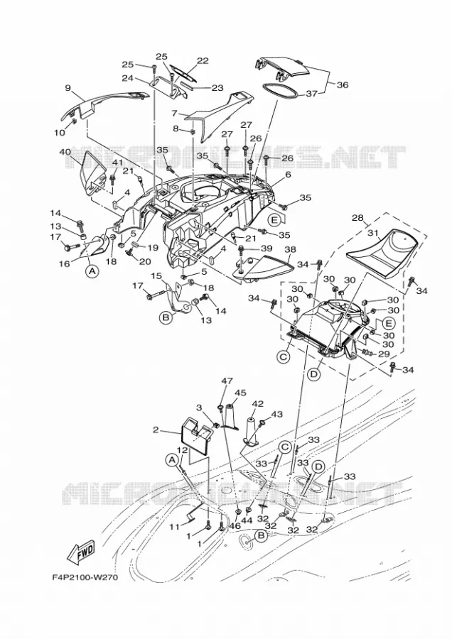 ENGINE HATCH 2 Yamaha Waverunner 1800 2021 GP  GP1800D-W