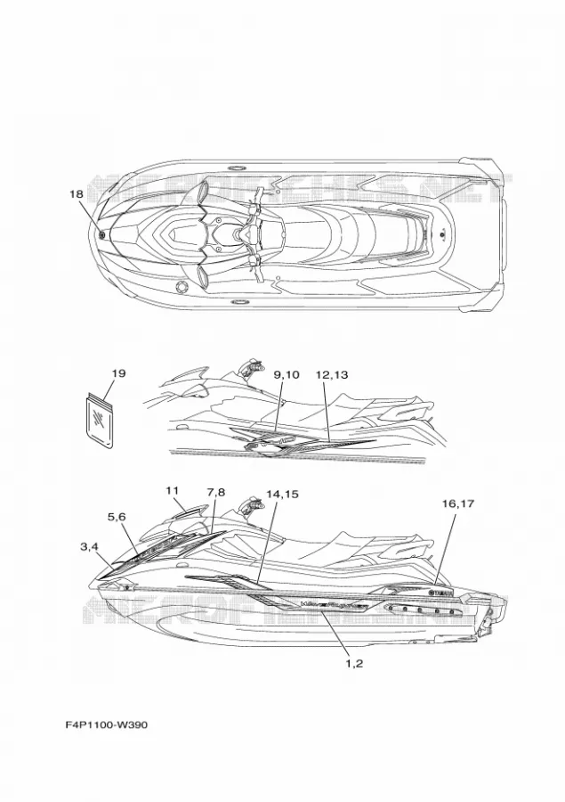 STICKER Yamaha Waverunner 1800 2021 GP  GP1800A-W