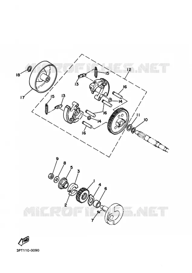 STARTMOTOR KOPPELINGS Yamaha MOTO 50 2022 PW  PW50
