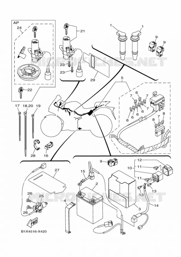ELECTRISCH 1 Yamaha MOTO 300 2022 R3  YZF320-A