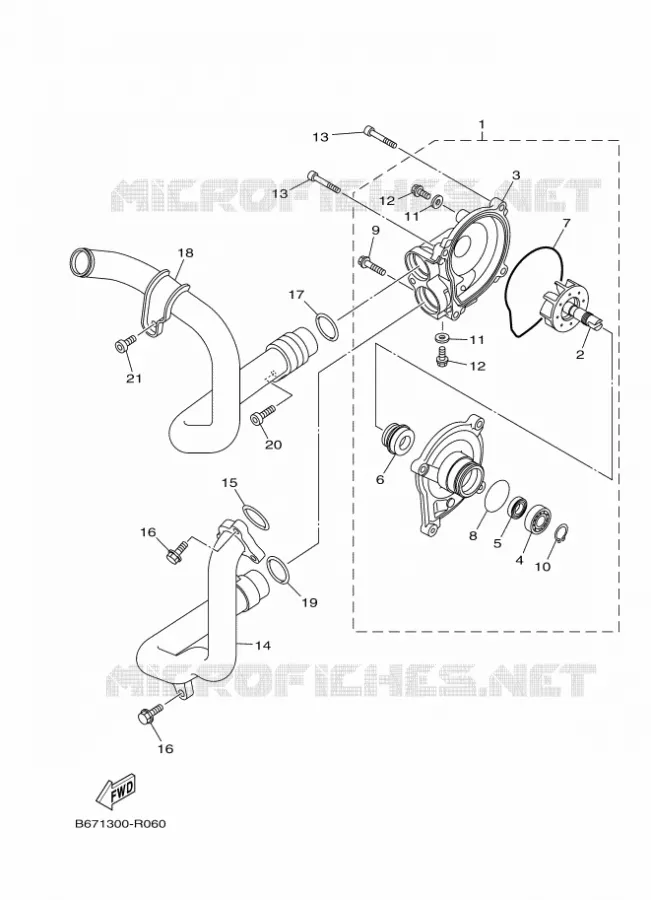 WATERPOMP / SLANGEN Yamaha MOTO 1000 2022 MT  MTN1000