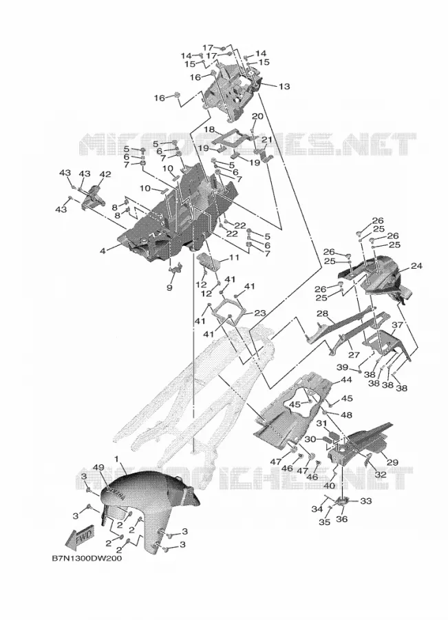 SPATBORD Yamaha MOTO 900 2022 MT  MTN890