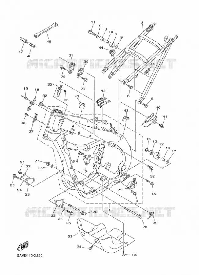 FRAME Yamaha MOTO 250 2022 WRF  WR250F