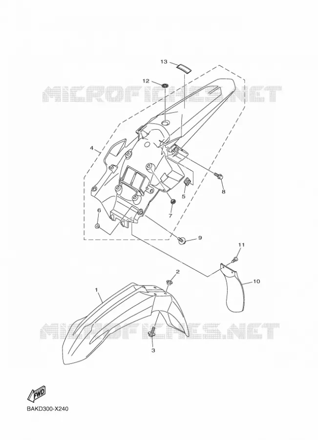 SPATBORD Yamaha MOTO 250 2022 WRF  WR250F