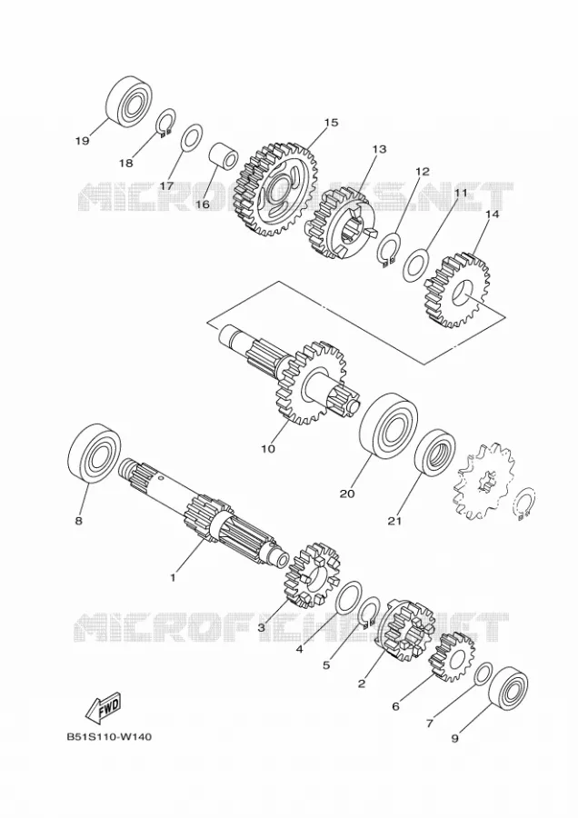 TRANSMISSIE Yamaha MOTO 110 2022 TTR  TT-R110E