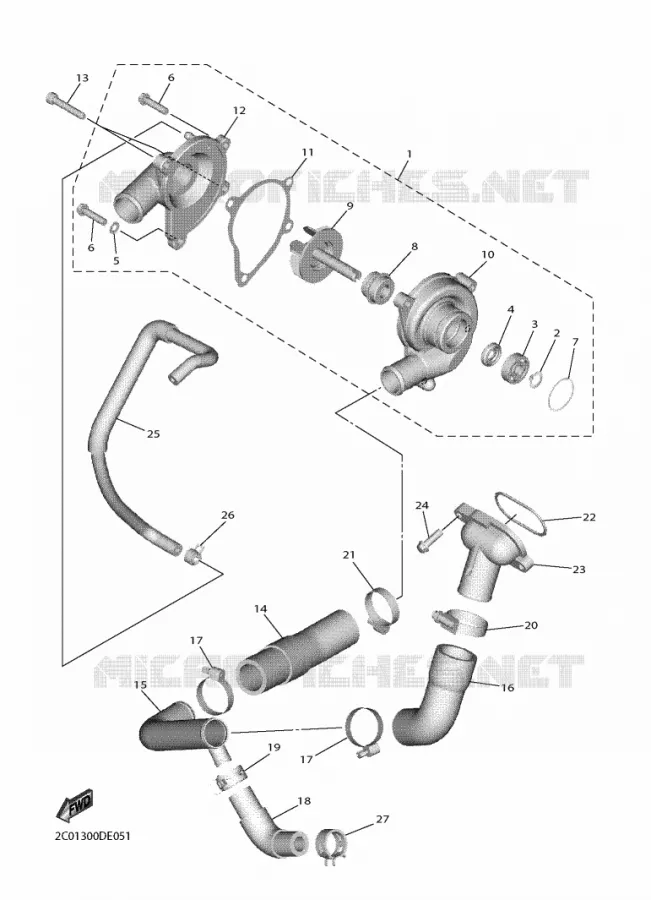 WATERPOMP  Yamaha MOTO 600 2022 R6  YZF600W