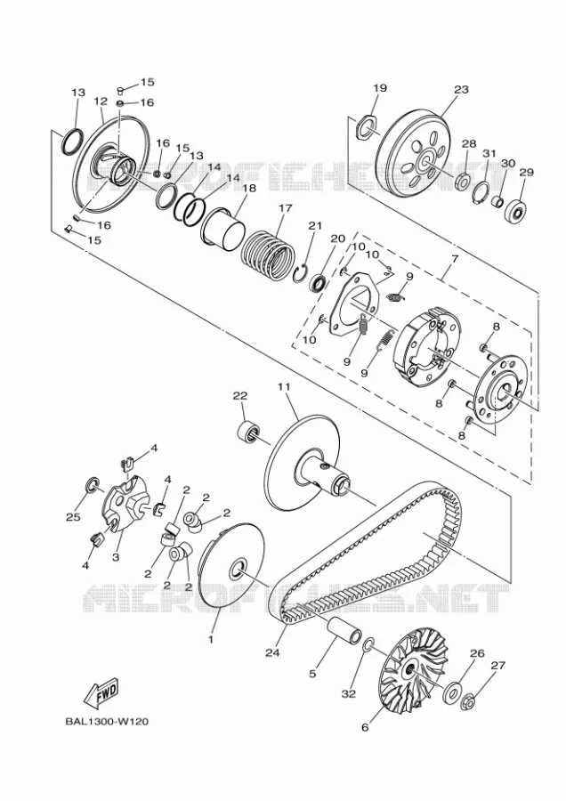 STARTMOTOR KOPPELINGS Yamaha SCOOTER 125 2022 NMAX  GPD125-A
