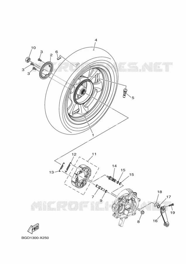 ACHTERWIEL Yamaha SCOOTER 155 2022 TRICITY  MWS155-A