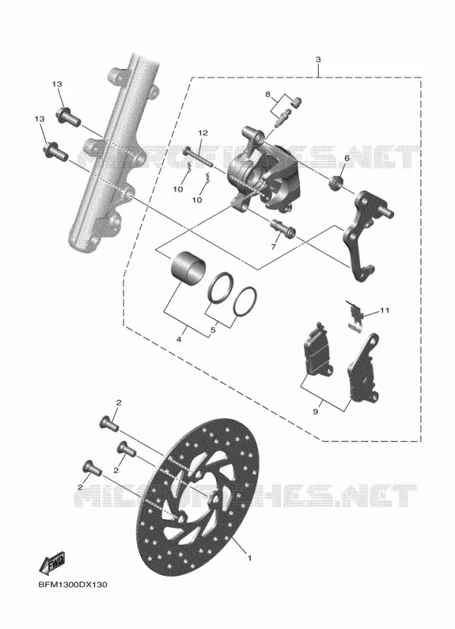 REMKLAUW VOOR Yamaha SCOOTER ELECTRIC 2022 NEO'S  ESS025