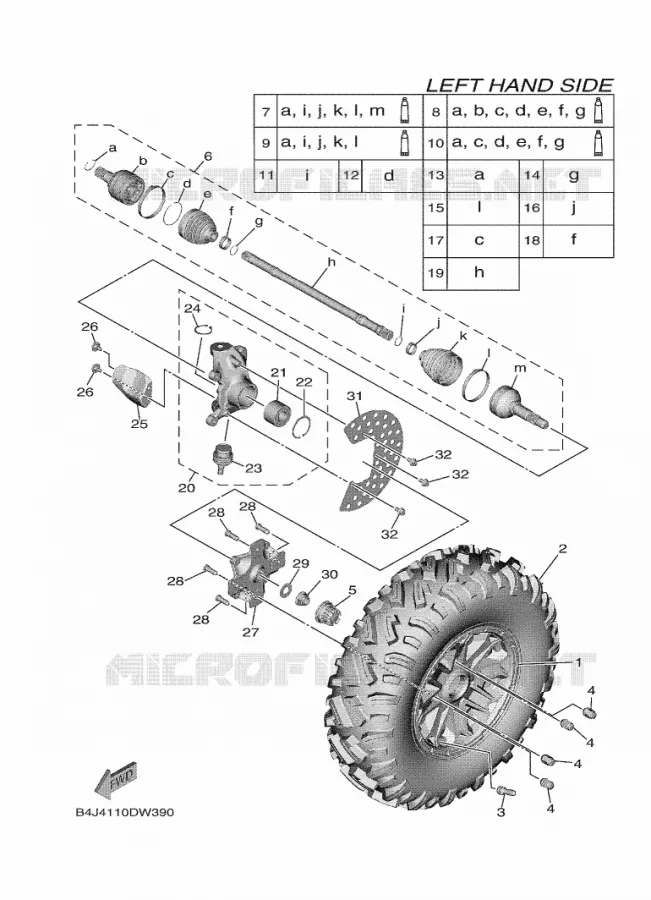VOORWIEL Yamaha SIDE BY SIDE 1000 2022 WOLVERINE  YXF1000EW/YX10FRPAN