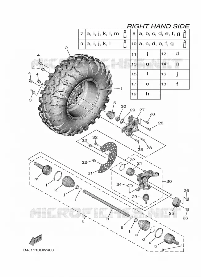 WIEL VOOR 2 Yamaha SIDE BY SIDE 1000 2022 WOLVERINE  YXF1000EWS/YX10FRPSN/YXF1000EW