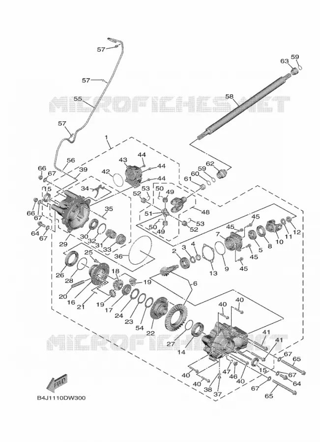 DIFFERENTIEEL VOOR Yamaha SIDE BY SIDE 1000 2022 WOLVERINE  YXF1000EWS/YX10FRPSN/YXF1000EW