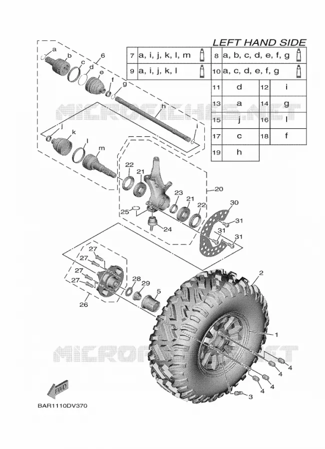 VOORWIEL Yamaha SIDE BY SIDE 850 2022 WOLVERINE  YXE850EN/YX85EPAN