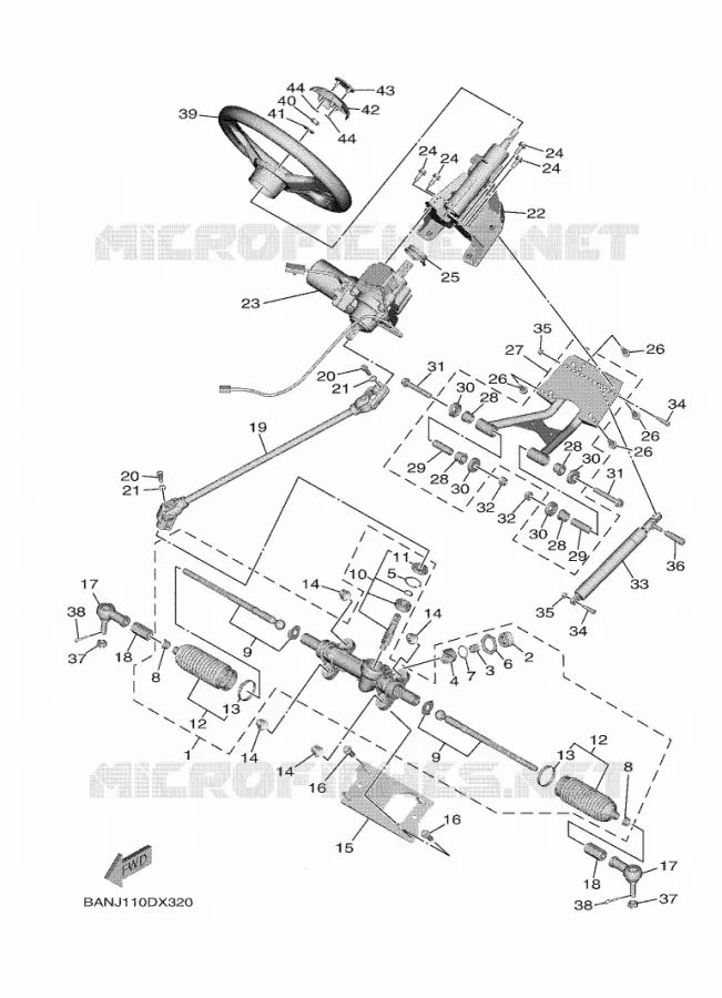 STUUR Yamaha SIDE BY SIDE 850 2022 WOLVERINE  YXF850E/YX85FPAN