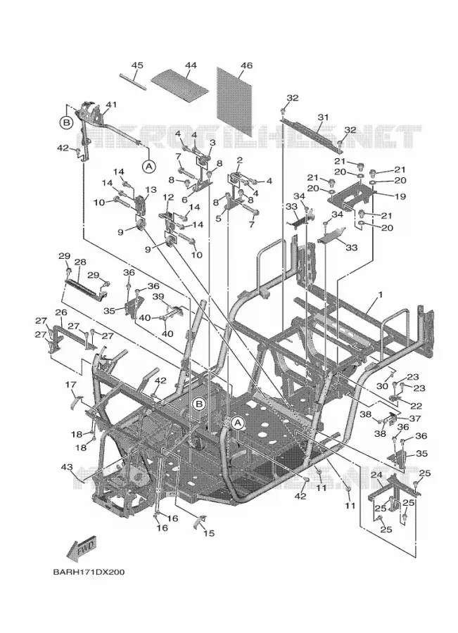 FRAME Yamaha SIDE BY SIDE 850 2022 WOLVERINE  YXF850E/YX85FPAN