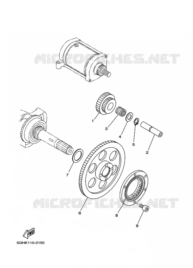 STARTMOTOR KOPPELINGS Yamaha QUAD 450 2022 KODIAK  YFM450FWBD