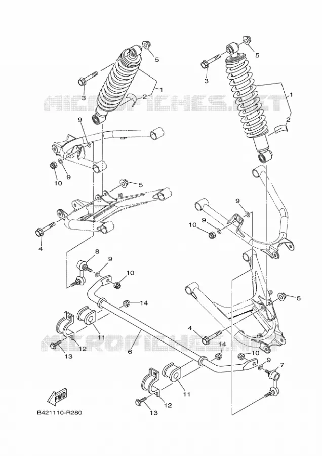 ACHTER SCHOKBREKER Yamaha SIDE BY SIDE 700 2022 VIKING  YXM700E/YX70MPN
