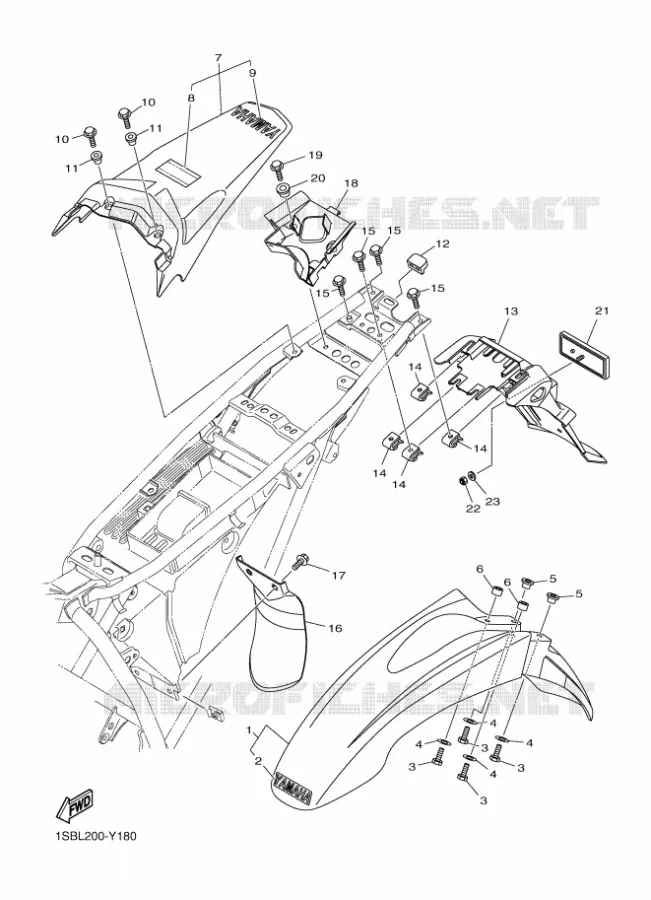 SPATBORD Yamaha MOTO 125 2023 XTZ  XTZ125E