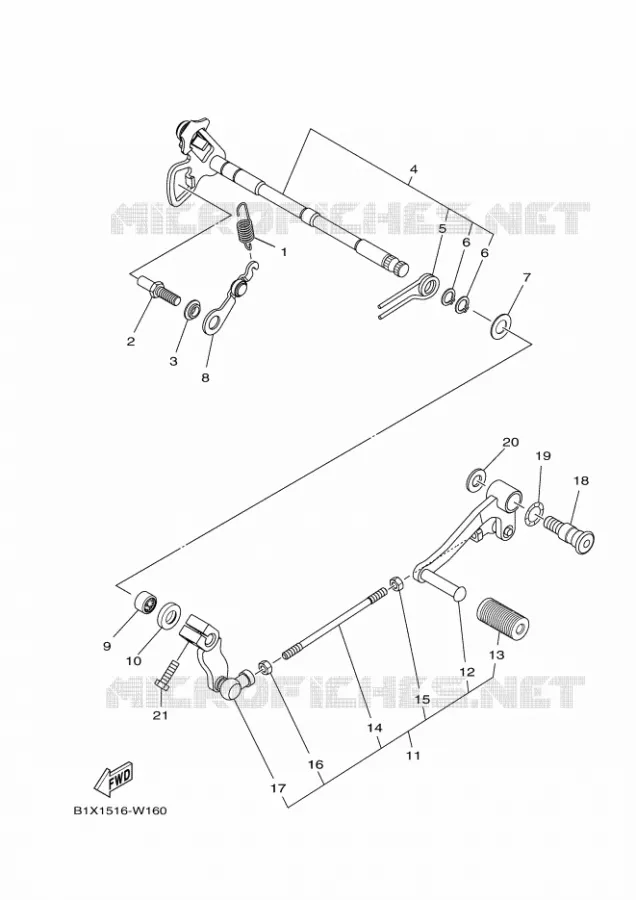 SCHAKEL STANG / PEDAAL Yamaha MOTO 300 2023 R3  YZF320-A
