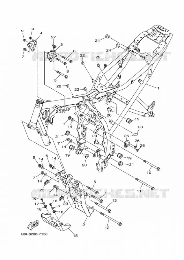 FRAME Yamaha MOTO 250 2023 FZ  FZN250-A