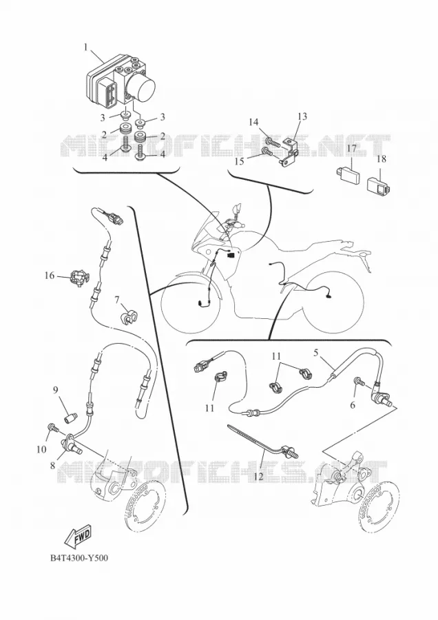 ELECTRISCH 3 Yamaha MOTO 700 2023 TRACER  MTT690-U