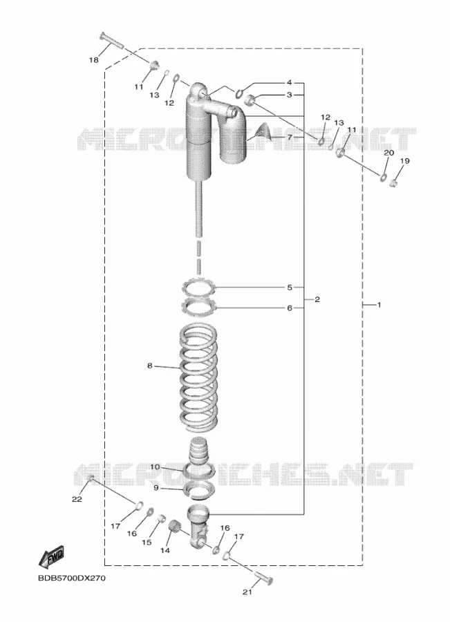ACHTER SCHOKBREKER Yamaha MOTO 450 2023 WRF  WR450F