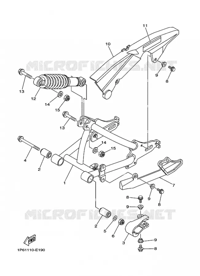 ACHTERBRUG / SCHOKBREKER Yamaha MOTO 50 2023 TTR  TT-R50E